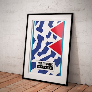 Memphis Milano póster, decoración pared, cuadro original, arte posmoderno, impresión cartel catálogo memphis mobiliario, diseño clásico