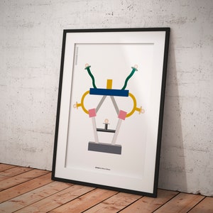 Mobili Memphis Milano, decorazioni murali, poster originali, arte postmoderna, stampa ASHOKA Ettore Sottsass, lampada design industriale