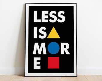 BAUHAUS poster, vintage Bauhaus era poster, Bauhaus print, design and art, design classics, Less is More, Less is More