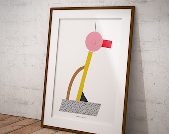 Memphis Milano furniture, wall decor, original poster, postmodern art, valentine Olivetti Ettore Sottsass print, typewriter design, classic