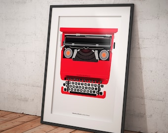 Memphis Milano furniture, wall decor, original poster, postmodern art, valentine Olivetti Ettore Sottsass print, typewriter design, classic