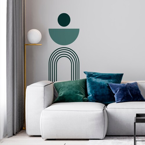 Boho Colorblock Wall Decal Geometric Shapes Geometric Wall Etsy UK