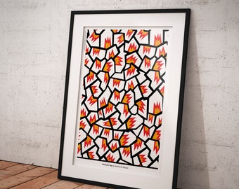 Memphis Milano Poster, Wall Decor, Original Picture, Postmodern Art, NATHALIE DU PASQUIER Wrong Print, Memphis Textured Poster, home deco