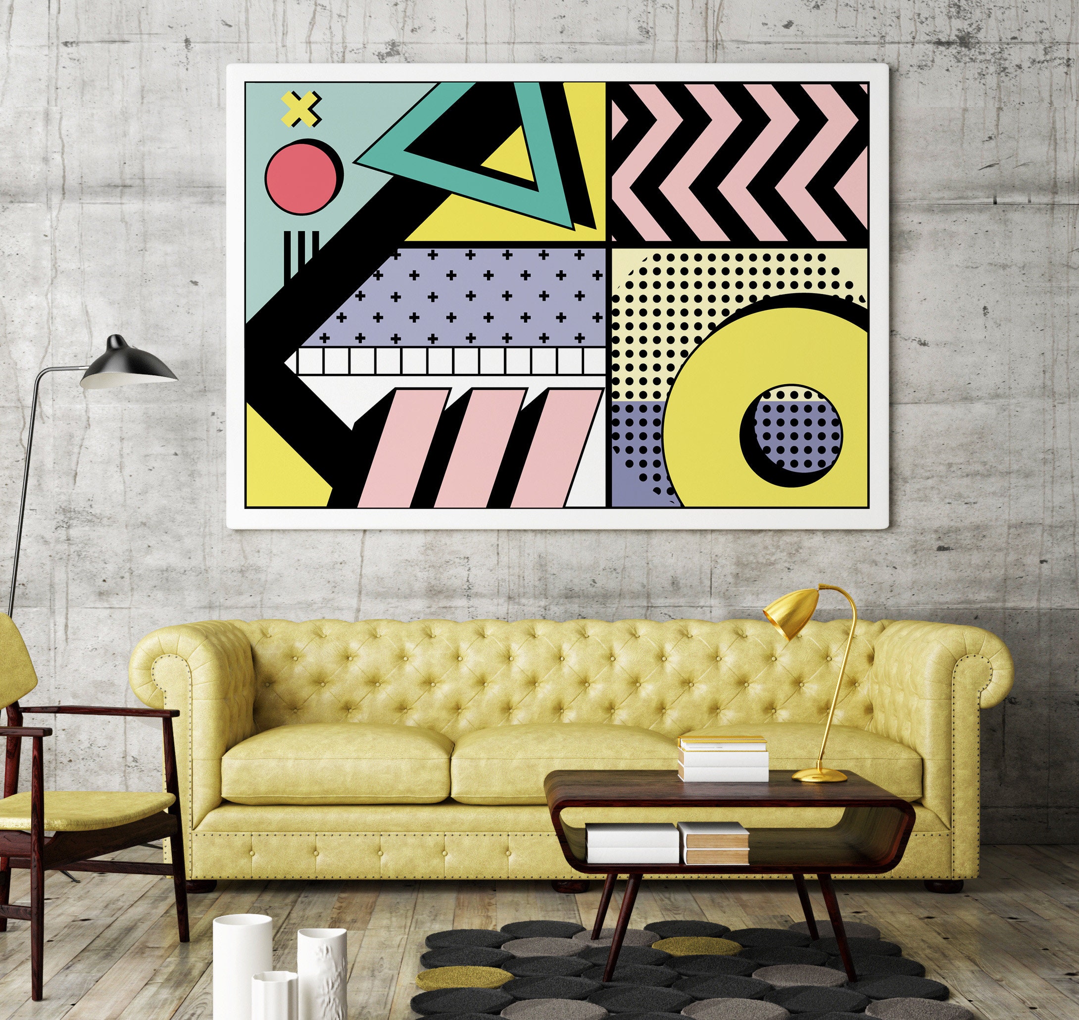 アート・デザイン・音楽 BRAZIL MODERN MEMPHIS Milano Geometric Art, Geometric Print, 80's Style