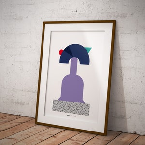 Baykal print by Marco Zanini, Memphis Milano furniture, wall decor, original poster, postmodern art, industrial design