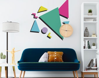 Memphis Milano Wall Decal, Geometric Wall Sticker, 80's Design, Memphis Style Wall Art, Abstract Modern Wall Art, Unique Wall Decor