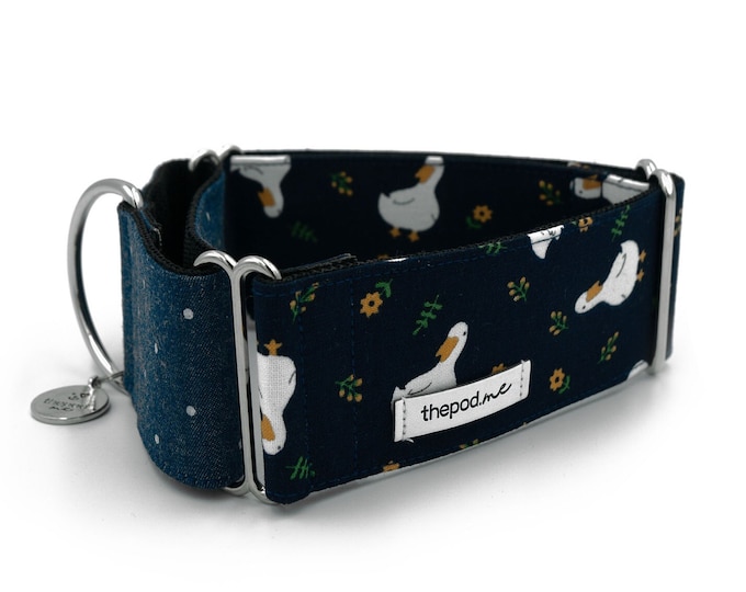 LAST ONE!! Retro Ducks with Dots (matching leash unavailable) Greyhound - Whippet - Italian Greyhound Martingale Collar