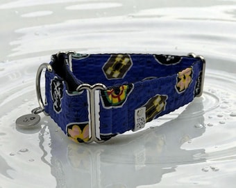 Demon Slayer Icons Blue - Ripple Texture | Martingale Collar Greyhound - Whippet - Italian greyhound