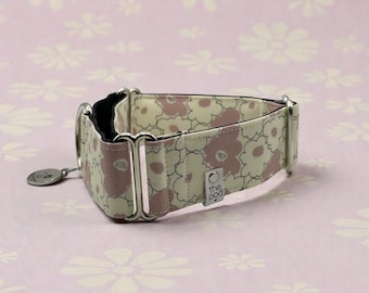 Retro Flower Wall Peach  | Martingale Collar Greyhound - Whippet - Italian greyhound