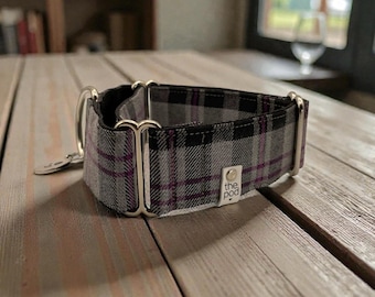 Tartan Purple x Grey | Martingale Collar Greyhound - Whippet - Italian greyhound