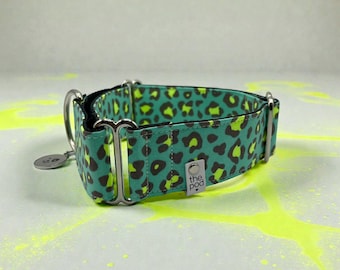 Leopard Fluro Green | Martingale Collar Greyhound - Whippet - Italian greyhound