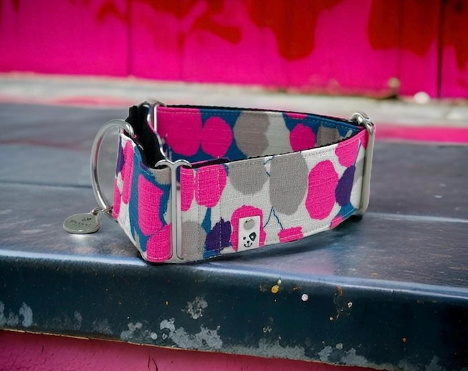 Fluro Pink Splash | Martingale Collar Greyhound - Whippet - Italian greyhound