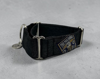 Denim Black Martingale Collar / Greyhound - Whippet - Italian greyhound