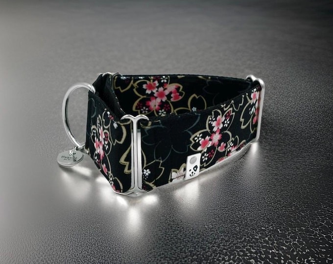 Pop Sakura Black | Martingale Collar Greyhound - Whippet - Italian greyhound