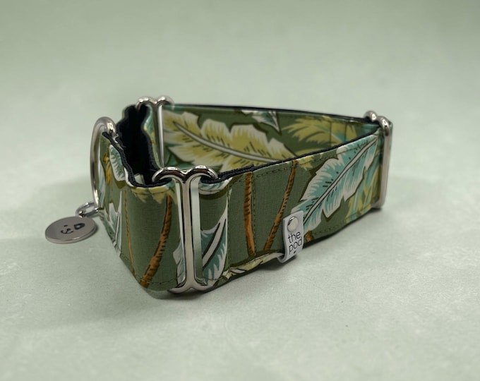 Banana Leaves Olive | Martingale Collar Greyhound - Whippet - Italian greyhound