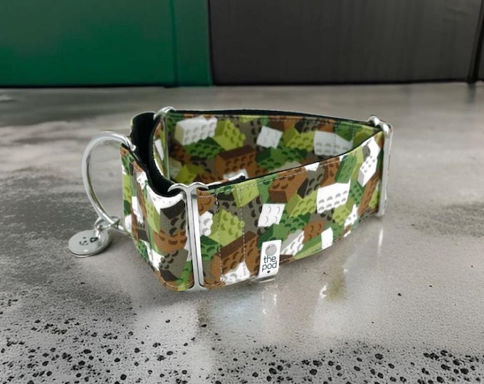 Lego Camo / Greyhound - Whippet - Italian Greyhound Martingale Collar