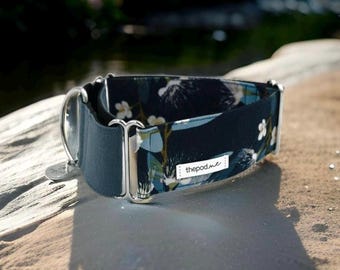 Australian Native Floral - Navy | Martingale Collar / Greyhound - Whippet - Italian greyhound