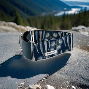 Aussie Native Eucalyptus Navy Martingale Collar / Greyhound - Whippet - Italian greyhound