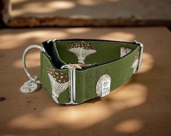 Mushrooms Olive  | Martingale Collar Greyhound - Whippet - Italian greyhound