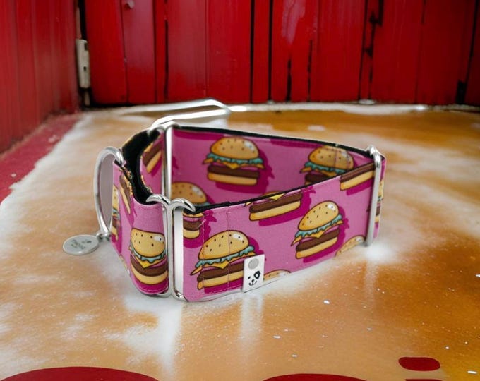 Last one!! T/A Burger Pink / Greyhound - Whippet - Italian Greyhound Martingale Collar