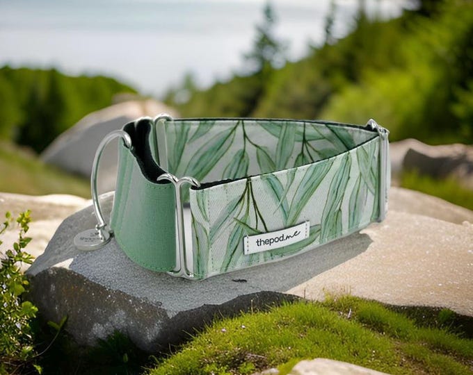 Eucalyptus Leaves Martingale Dog Collar: Aussie Native Design