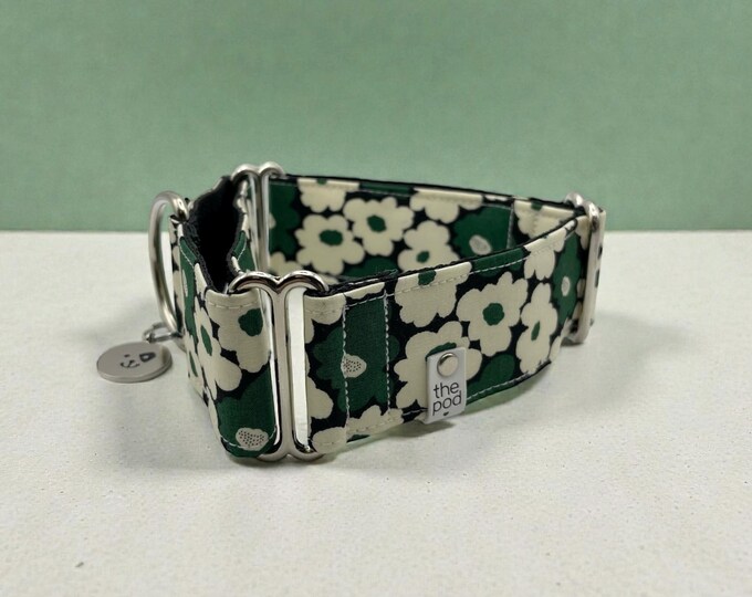 Retro Flower Wall Basil | Martingale Collar Greyhound - Whippet - Italian greyhound