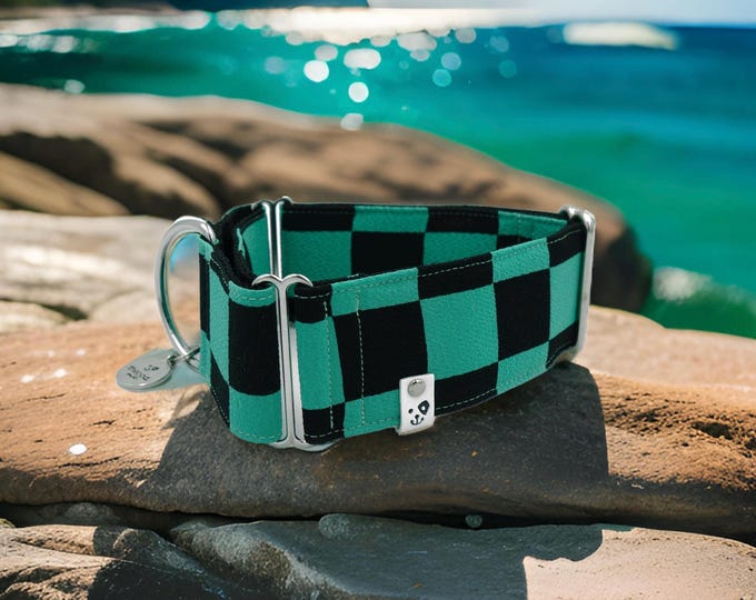 Traditional Japanese Texture Demon Slayer Tanjiro | Martingale Collar Greyhound - Whippet - Italian greyhound