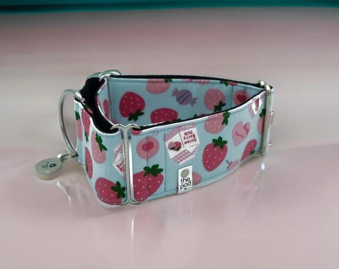 Strawberry Milk Sky Blue / Greyhound - Whippet - Italian Greyhound Martingale Collar