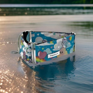 Care Bear Blue / Greyhound - Whippet - Italian Greyhound Martingale Collar