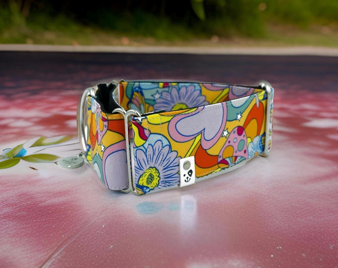 Psychedelic Spring / Greyhound - Whippet - Italian Greyhound Martingale Collar