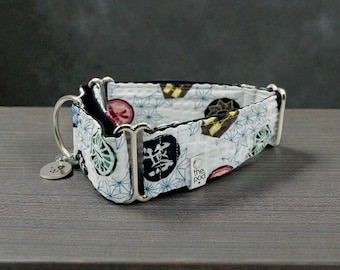 Demon Slayer Icons White - Ripple Texture | Martingale Collar Greyhound - Whippet - Italian greyhound