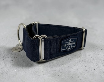 Denim Dark Blue Martingale Collar / Greyhound - Whippet - Italian greyhound