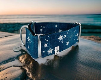 Night Sky (Denim style) | Martingale Collar Greyhound - Whippet - Italian greyhound
