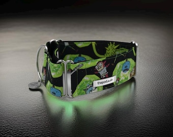 Rick and Morty Martingale Dog Collar: Greyhound, Whippet, Iggy