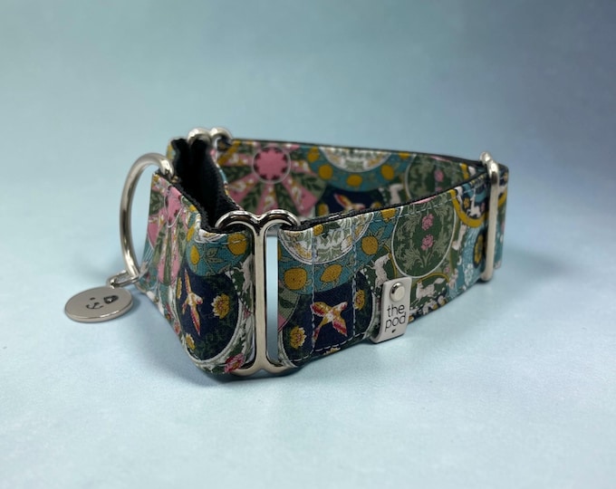 Navy Art Nouveau Symphony | Martingale Collar Greyhound - Whippet - Italian greyhound