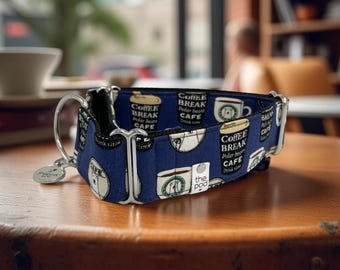 Coffee Bear / Blue | Martingale Collar Greyhound - Whippet - Italian greyhound