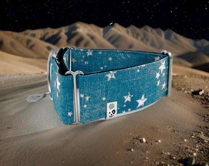 Bright Night Sky (Denim style) | Martingale Collar Greyhound - Whippet - Italian greyhound