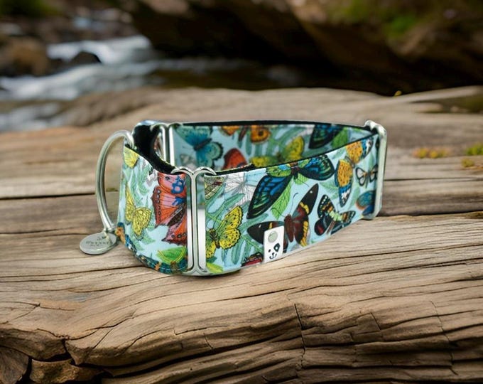 Butterfly Field / Greyhound - Whippet - Italian Greyhound Martingale Collar