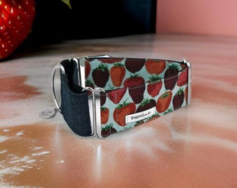 Strawberry Blues / Greyhound - Whippet - Italian Greyhound Martingale Collar