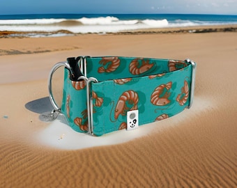 Cocktail Party Prawn / Greyhound - Whippet - Italian Greyhound Martingale Collar