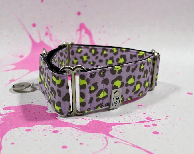 Leopard Fluro Pink | Martingale Collar Greyhound - Whippet - Italian greyhound