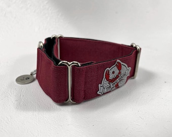 Denim Red Martingale Collar / Greyhound - Whippet - Italian greyhound