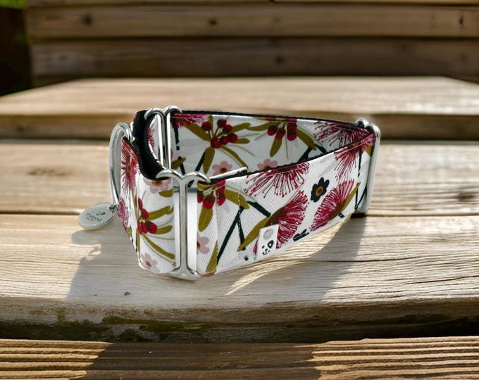 Aussie Native White Bottle Brush / Greyhound - Whippet - Italian Greyhound Martingale Collar
