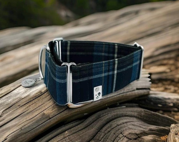 Tartan Navy | Martingale Collar Greyhound - Whippet - Italian greyhound