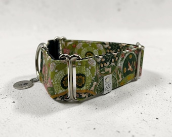 Green Art Nouveau Symphony | Martingale Collar Greyhound - Whippet - Italian greyhound
