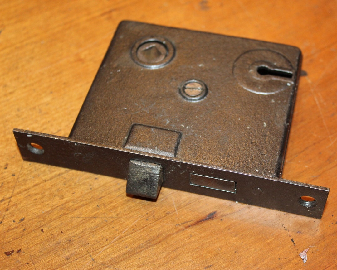 Antique Cast Iron Mortise Lock 2307 Vkey Painted Faceplate & Etsy