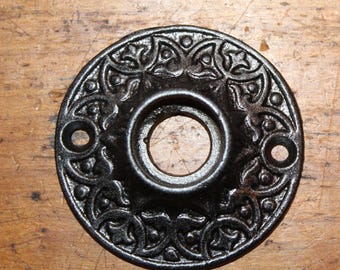 Victorian Antique Ornate Cast Iron Doorknob Rosette EE-123
