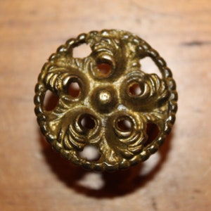 Small 1-1/2&quot; Antique Round Brass Bronze Furniture Drawer Dresser Pull I-29