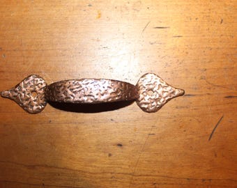 Restored Vintage Hammered 5-1/4" Copper Kitchen Cabinet Pull G-44