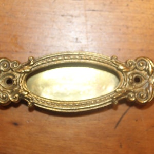 Antique Victorian Ornate Cast Bronze Recessed Window Sash Lift M-74